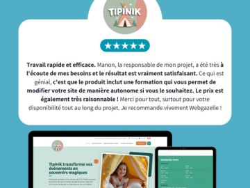 Un client satisfait, c’est notre plus belle récompense ✨
Écoute, réactivité, accompagnement et autonomie : les valeurs WebGazelle au cœur de chaque projet 💻...